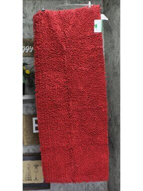 Home Weavers Fantasia Bath Rug 100% Cotton Bathroom Rug Mat BFA2154RE Red 21x54